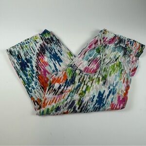 Jams World WMNS SZ M Paisley Rain Multicolor Crop Lightweight Flowy Beach Pants